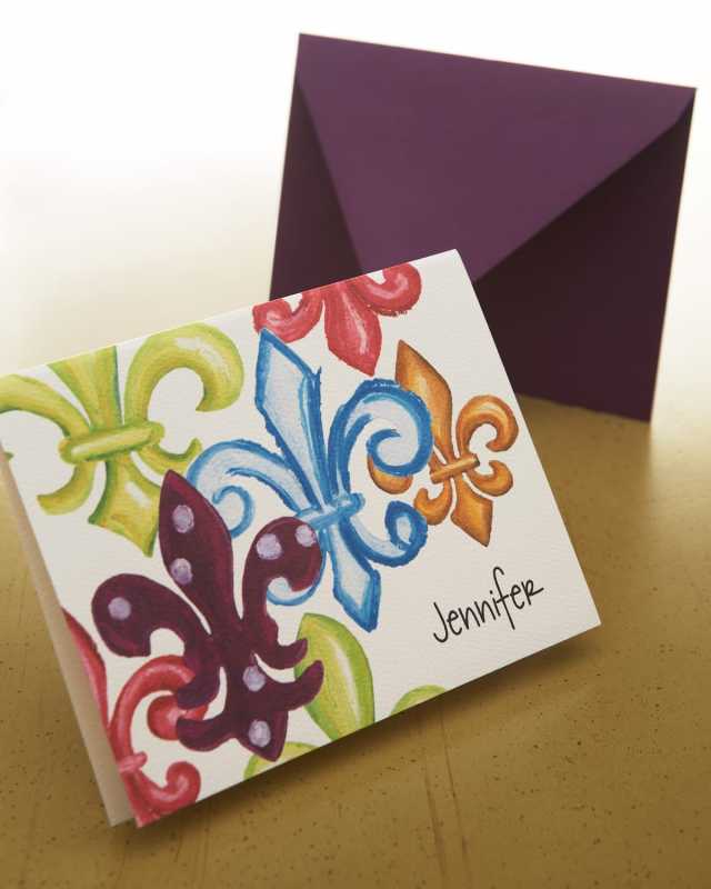 25 Fleur-De-Lis Fold Notes